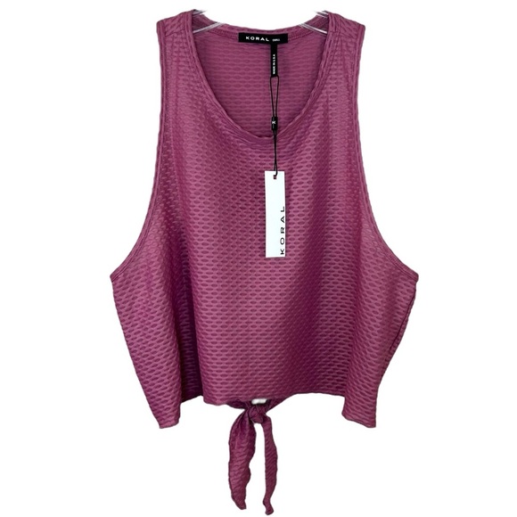 KORAL - NWT, Women’s ‘Raegan’ Shiny Netz Tank Top, Active in Blush - Pink, Small - Picture 3 of 14